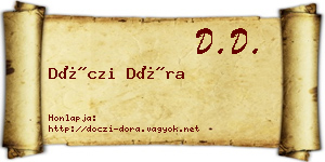 Dóczi Dóra névjegykártya